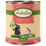 Lukullus Naturkost Adult Grain Free 6 x 800 g Kalkon & öring