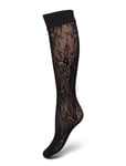 Rosa Lace Knee-Highs Black Swedish Stockings