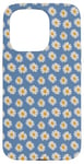 Coque pour iPhone 15 Pro Daisy Blue Floral Femme