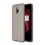 Oneplus 6T      Leather Texture Case    Grey