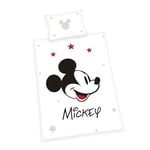 Herding Parure de Lit Mickey Mouse de Disney, Taie d'Oreiller 40 x 60 cm avec motif réversible, Housse de Couette 100 x 135 cm, avec Fermeture éclair, 100% Coton