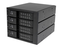 StarTech.com Flyttbart hyllfritt bakpanelställ i aluminium med hot swap-funktion för fyra 3,5 SAS II/SATA III - 6 Gbps HDD - Förvaringsmobilrack - 2.5 - svart