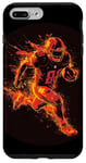 Coque pour iPhone 7 Plus/8 Plus Un joueur de football brûle comme une météorite dans le feu et les flammes