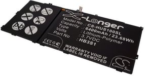 Kompatibelt med Huawei MediaaPad S101U, 3.7V, 6400 mAh