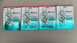 4x Garnier Skin Active Pure Active Tissue Sheet Mask Tea Tree & Salicylic Acid