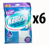 6 x Kontrol Hanging Dehumidifier Lavender Scent Absorbs Damp Ideal For Wardrobes