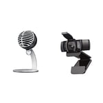 Shure MV5-LTG Digital Condenser Microphone for USB and Lightning & Logitech C920S HD Pro Webcam, Full HD 1080p/30fps Video Calling, Clear Stereo Audio, HD Light Correction, Privacy Shutter, Black