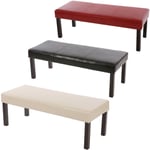 Mendler - Banc banquette Ambato, similicuir brillant, 120x49x43cm, noir