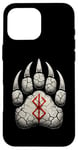 Coque pour iPhone 16 Pro Max Berserker Ours Pattes d'ours Rune de Berserk Symbole Viking