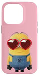 Coque pour iPhone 14 Pro Minions Cute Bob In Love Heart Shaped Glasses Portrait