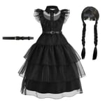 Girls Wednesday Dress - Addams Family Halloween Costume for Kids' Cosplay