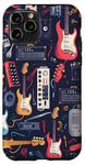 Coque pour iPhone 11 Pro Guitare Pédale Ampli Cartoon Musique Lover Nouveautés Design