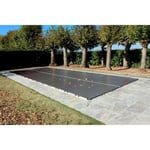 Bâche Hivernage 550 g/m² Gris Anthracite 10,70 x 5,70 m pour Piscine Maximum 10 x 5 m avec Grille d'Evacuation - Direct Usine France