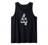 Soccer Number 4 Soccer Fan Ball Pattern #4 Player Jersey Tank Top