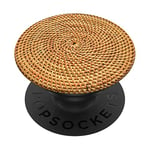 Bamboo Wicker Print Mat Basket Rattan Pop Mount Cute Design PopSockets Swappable PopGrip