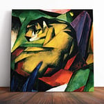 Big Box Art Canvas Print Wall Art Franz Marc The Tiger | Mounted and Stretched Box Frame Picture | Home Decor for Kitchen, Living, Dining Room, Bedroom, Hallway, Muli-Colour, 14x14 Inch