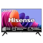 Hisense 40 Inch Smart TV 40A4NTUK - FHD Resolution, Natural Colour Enhancer, DTS Virtual:X & Dolby Audio, AI Sports Mode, VIDAA OS with Youtube, Netflix and Disney+ and Freeview Play (2024 Model)