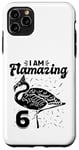 Coque pour iPhone 11 Pro Max I am Flamazing 6 Years Old – Fête d'anniversaire flamant rose