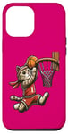 Coque pour iPhone 12 Pro Max Belle idée cadeau design drôle chat qui fait du basketball