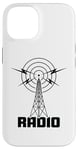 Coque pour iPhone 14 Tour radio rétro - Radio jambon et écouteur ondes courtes