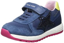 Geox Bébé Fille B Alben Girl A Sneakers, Avio/Fluo Yellow, 21 EU