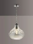 Där Esarosa Smoked Glass Pendant Ceiling Light, Black Chrome