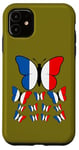 Coque pour iPhone 11 French Pride Papillon Magnifique avec Drapeau de la France