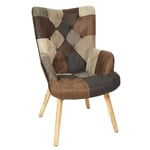 Fauteuil Patchwork "Helsinki" 100cm Marron