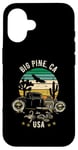 Coque pour iPhone 16 Big Pine California USA Hotrod Design rétro coucher de soleil dans le désert