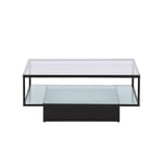 furniture/fashion Soffbord Maglehem 90x90 cm Sofa Table - Black / Clear glass 15015-100