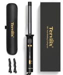 Terviiix Revolutionary Automatic Rotating Curling Iron - Professional Hair Curler for Small Curls, 19mm Ceramic Barrel with Infused Argan Oil & Keratin, 9 Heat Settings, Black Gold