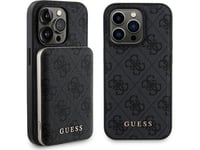 Guess Guess Bundle Pack Magsafe 4G Metal Gold Logo -  Etui + Power Bank 5000Mah Magsafe Iphone 13 Pro (Czarny)