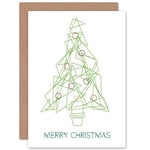 Wee Blue Coo CHRISTMAS XMAS OUTLINE TREE DESIGN NEW ART GREETINGS GIFT CARD