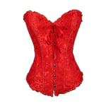 Tflycq Tube Top Jacquard Gothic Palace Korsett Väst Shapewear Korsett Red XL