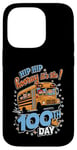 Coque pour iPhone 14 Pro 100 Days of School Bus Driver Kids Teacher Hooray 100