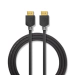 Nedis High Speed ​​HDMI ™ Kaapeli Ethernet | HDMI™ liitin | HDMI™ liitin | 4K@60Hz | ARC | 18 Gbps | 2.00 m | Pyöreä | PVC | Antrasiitti | Laatikko