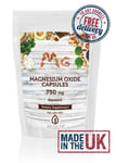 Magnesium Oxide 750mg Capsules Dietary Supplement Pack of 1000 Pills BULK