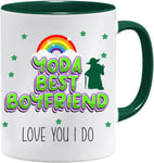 Cadeau pour petit ami | Tasse Yoda Best Boyfriend | Cadeau de Saint-Valentin | Cadeau d'anniversaire pour petit ami | Tasse à café | Cadeau de Père Noël secret | Cadeau de petit ami pour lui