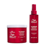 Wella Professionals ULTIMATE REPAIR : Après-Shampoing Nourrissant pour Cheveux Abîmés + Soin Protecteur Sans Rinçage – Protection contre tous les types de dommages - 500 ml + 140 ml