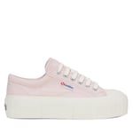 Superga Womens/Ladies 2631 Stripe Platform Trainers (Pinkish/Avorio) - Pink & White material_Synthetic - Size UK 5.5