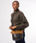 Conkca London Womens Little Kristin' Navy & Dark Tan Leather Shoulder Bag material_real_leather - One Size