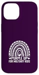 Coque pour iPhone 14 Purple Up For Military Kids Sensibilisation Militaire Enfant Arc-en-ciel