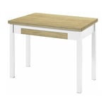 Table de cuisine extensible en chêne Málaga Hércules Dimensions : 100 x 60 cm. - Pieds : Blanc texturé