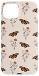 Coque pour iPhone 15 Plus Bouquet de fleurs sauvages vintage motif floral beige