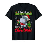 I Want A Hippopotamus For Christmas Shirt Hippo Candy Santa T-Shirt