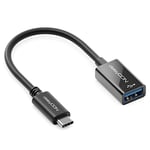 deleyCON 1 Pièce USB-C vers USB Câble Adaptateur OTG 17cm - USB 5 Gbit/s Adaptateur OTG - Thunderbolt 3/4 vers USB 3.0 Compatible avec IPhone 15 Pro Max MacBook Pro Air 2023 IPad Mini iMac