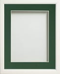 Frame Company Drayton Range Cadre Photo Blanc 12,7 x 12,7 cm avec Passe-Partout Vert Bouteille pour Image 8,9 x 8,9 cm