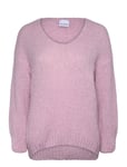 Noella Fora Knit V-Neck Sweater Rosa