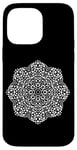 iPhone 14 Pro Max White on Black Dots Delicate Mandala Black Shapes Mania Case