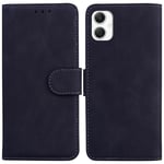 SATURCASE Coque pour Samsung Galaxy A06, Toucher Confortable PU Cuir Magnétique Flip Portefeuille Support Porte-carte Protecteur Housse Étui pour Samsung Galaxy A06 (FG-Noir)